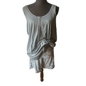 Sleep by Cacique Sage Green Sleeveless Tunic & Shorts Pajama Set – Size 18/20